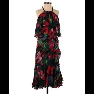 Jason Wu Collective Dress Women 2 Blurred Floral Artsy Halter Neck Ruffle Mini